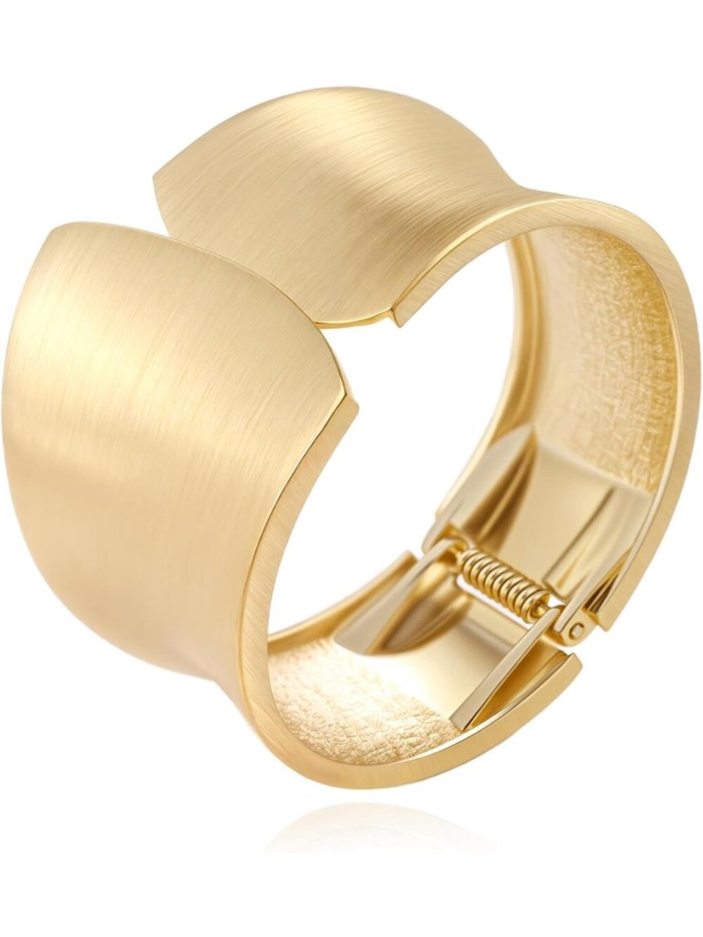 Trendy 14K Gold Plated Wide Bangle Bracelets for Women - Stylish Jewelry